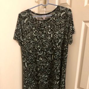 Black and Aqua Carly with a floral Paisley pattern